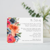 Carte D'accompagnement Bleu orange vibre Botanique rouge (Debout devant)