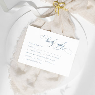Carte D'accompagnement Bleu Poussiéreux Crête Vintage RSVP