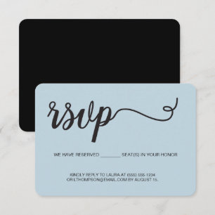 Carte D'accompagnement Bleu poussiéreux siège réservé RSVP sans envoi pos