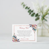 Carte D'accompagnement Bleu rose roux Mariage désirant bien (Debout devant)