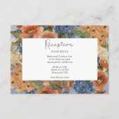 Carte D'accompagnement Bleu rustique et rouille orange brûlée Monogramme (Devant)