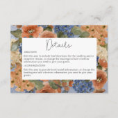 Carte D'accompagnement Bleu rustique et rouille orange brûlée Monogramme  (Devant)