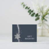 Carte D'accompagnement Bleu Silver Snowflakes mariage registre cadeau (Debout devant)