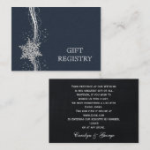 Carte D'accompagnement Bleu Silver Snowflakes mariage registre cadeau (Devant / Derrière)