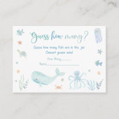 Carte D'accompagnement Bleu sous la mer Anniversaire Devinez combien de j (Devant)