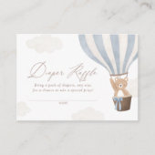 Carte D'accompagnement Bleu Teddy Ours Chaud Balloon Raffin (Devant)