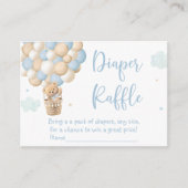 Carte D'accompagnement Bleu Teddy Ours Chaud Balloon Raffin (Devant)