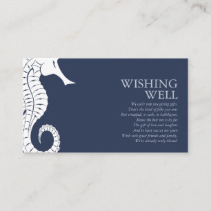Carte D'accompagnement Bleu Wave Seahorse Wishing well V3 ID836