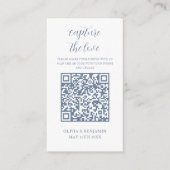 Carte D'accompagnement Bleu | White Capture The Love QR Code (Devant)
