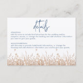 Carte D'accompagnement Bleus Bleuets & Champ de Blé Détails Modernes (Devant)