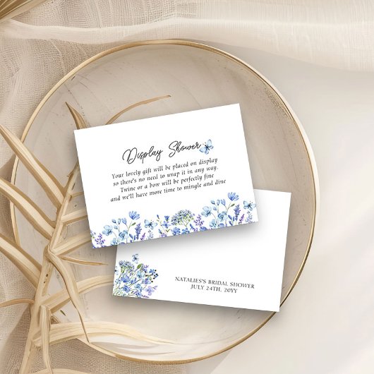 Carte D'accompagnement Bleus Delicates Floraisons de Fleurs Sauvages Douc