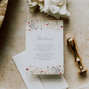 Carte D'accompagnement Blissful Boho Fleur sauvage Directions Mariages