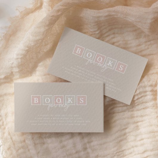 Carte D'accompagnement Blocs Bébé Bohème Rose Livres pour Bébé