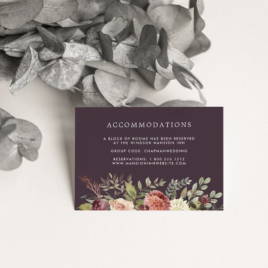 Carte D'accompagnement Bloom rustique | Hébergement hôtelier Mariage