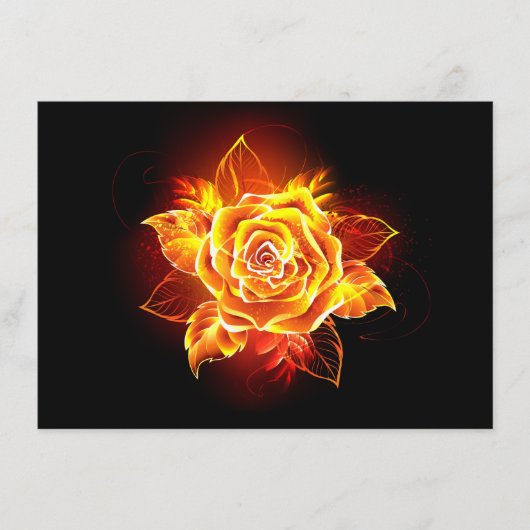 Carte D'accompagnement Blooming Fire Rose (Devant)