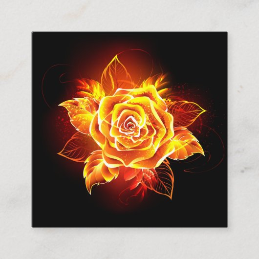 Carte D'accompagnement Blooming Fire Rose (Devant)