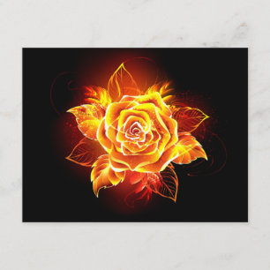 Carte D'accompagnement Blooming Fire Rose