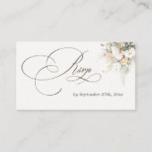 Carte D'accompagnement Blooms blancs rustiques Mariage RSVP QR Code (Devant)