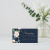 Carte D'accompagnement Blooms Chics | Dark Navy Blue and Blush Website (Debout devant)