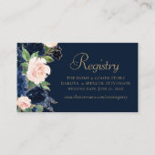 Carte D'accompagnement Blooms Chics | Dark Navy Blue and Blush Website (Devant)