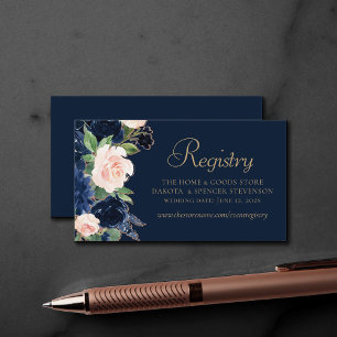 Carte D'accompagnement Blooms Chics   Dark Navy Blue and Blush Website
