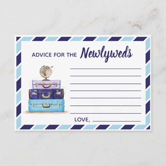 Carte D'accompagnement Blue Advice for the Newlyweds Travel thème card (Devant)