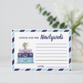 Carte D'accompagnement Blue Advice for the Newlyweds Travel thème card (Debout devant)