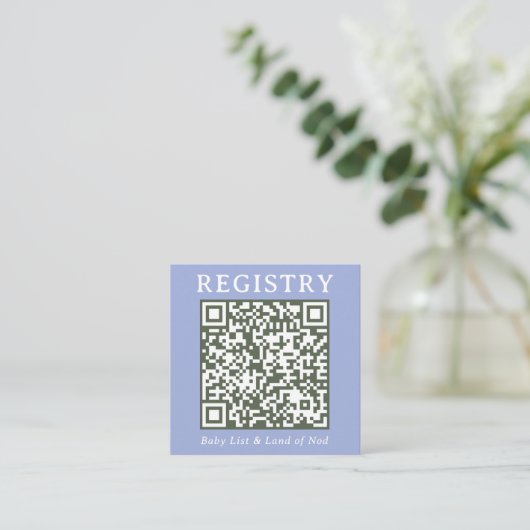 Carte D'accompagnement Blue and Green Simple Registry Shoppable QR Code (Debout devant)