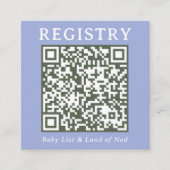 Carte D'accompagnement Blue and Green Simple Registry Shoppable QR Code (Devant)