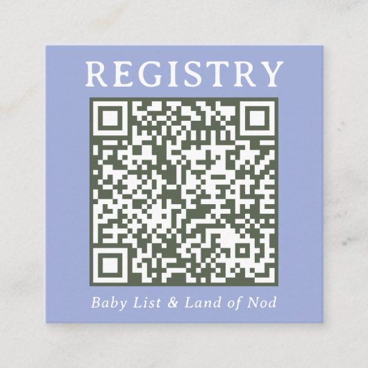 Carte D'accompagnement Blue and Green Simple Registry Shoppable QR Code (Devant)