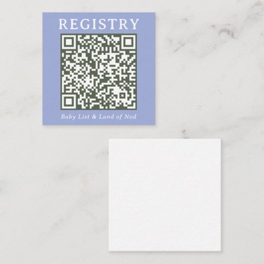 Carte D'accompagnement Blue and Green Simple Registry Shoppable QR Code (Devant / Derrière)
