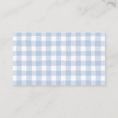 Carte D'accompagnement Blue and Ivory Gingham Bow Books for Baby (Dos)