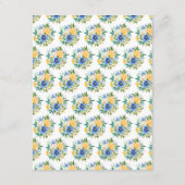 Carte D'accompagnement Blue and Yellow Floral Wedding Details (Dos)