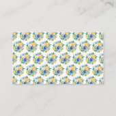 Carte D'accompagnement Blue and Yellow Floral Wedding Registry (Dos)