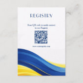 Carte D'accompagnement Blue and Yellow Registry & Honeymoon Fund (Devant)