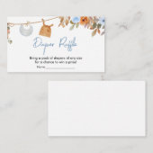 Carte D'accompagnement Blue Automne Floral Citrouille Baby Diaper Raffle (Devant / Derrière)