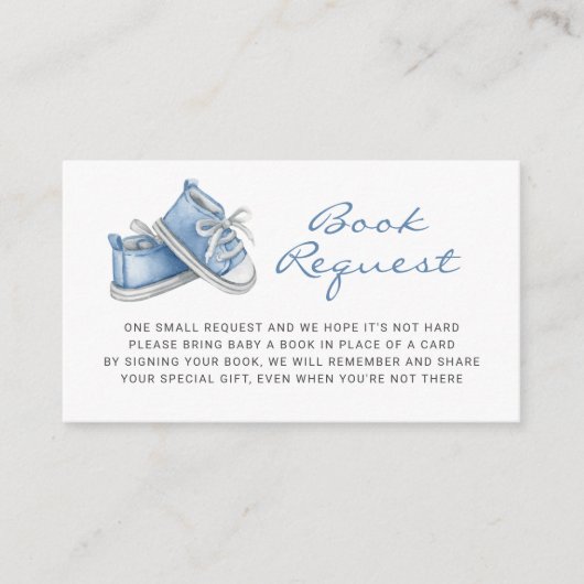 Carte D'accompagnement Blue Baby Booties Baby shower Demande de réservati (Devant)