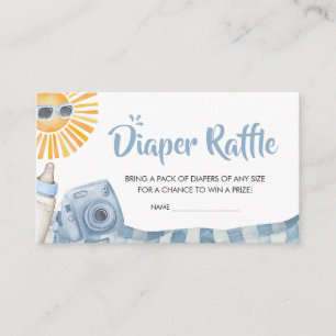 Carte D'accompagnement Blue Beach Baby shower d'été Déchets Raffle