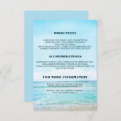 Carte D'accompagnement Blue Beach Détails de mariage - Information (Devant / Derrière)