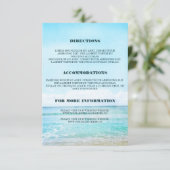 Carte D'accompagnement Blue Beach Détails de mariage - Information (Debout devant)