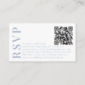 Carte D'accompagnement Blue Bohemian Floral Wedding RSVP QR code cards (Devant)