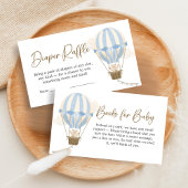 Carte D'accompagnement Blue Boho Bear Baby Shower Diaper Raffle