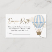 Carte D'accompagnement Blue Boho Bear Baby Shower Diaper Raffle (Devant)