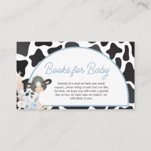 Carte D'accompagnement Blue Boho Highland Cow Baby shower Livres pour béb