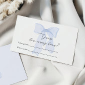 Carte D'accompagnement Blue Bow Baby shower Devinez combien d'arcs