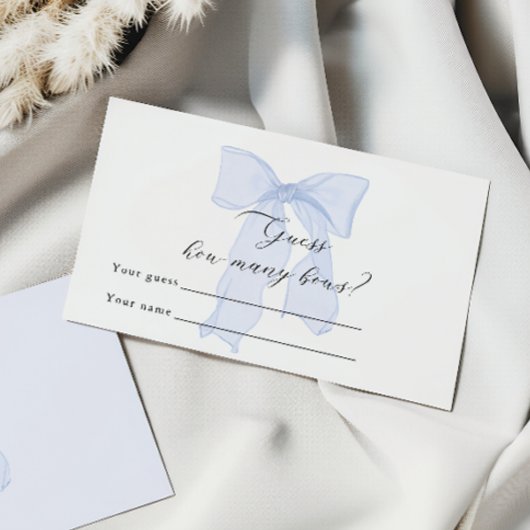 Carte D'accompagnement Blue Bow Baby shower Devinez combien d'arcs