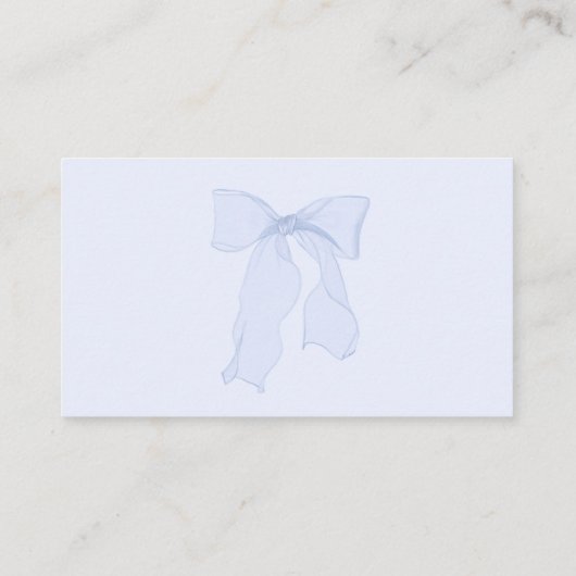 Carte D'accompagnement Blue Bow Baby shower Devinez combien d'arcs (Dos)
