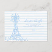 Carte D'accompagnement Blue Bow Bonjour Bebe Baby Showe Diapper Raffle (Devant)