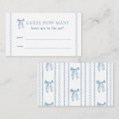 Carte D'accompagnement Blue Bow Devine Combien De Bows Jeu (Devant / Derrière)