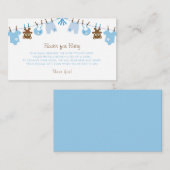 Carte D'accompagnement Blue Boy Baby shower Livres pour bébé (Devant / Derrière)